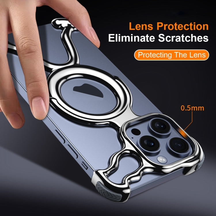 For iPhone 13 Pro Max Liquid Plating PC Hollow MagSafe Phone Case(Purple) - iPhone 13 Pro Max Cases by buy2fix | Online Shopping UK | buy2fix