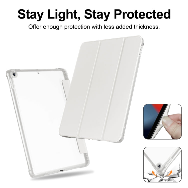 For iPad 10.2 2021 / 2020 / 2019 Tri-fold Holder TPU Cover Frosted Leather Smart Tablet Case withh Pen Slot(Grey) - iPad 10.2 Cases by buy2fix | Online Shopping UK | buy2fix