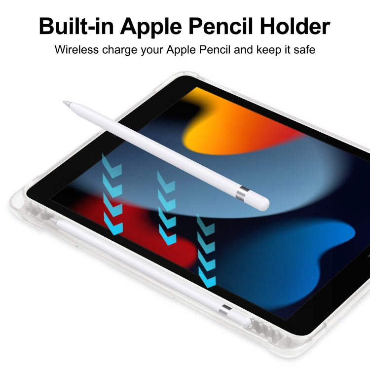 For iPad 10.2 2021 / 2020 / 2019 Tri-fold Holder TPU Cover Frosted Leather Smart Tablet Case withh Pen Slot(Grey) - iPad 10.2 Cases by buy2fix | Online Shopping UK | buy2fix