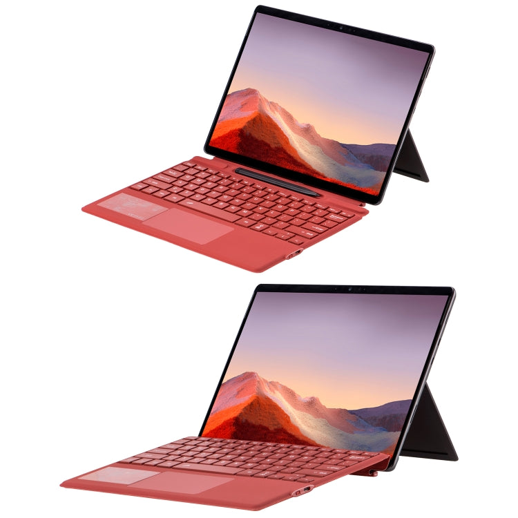 For Microsoft Surface Pro 10 / Pro 9 2089D Backlight Wireless Bluetooth Keyboard Leather Case with Touchpad(Wine Red) by buy2fix