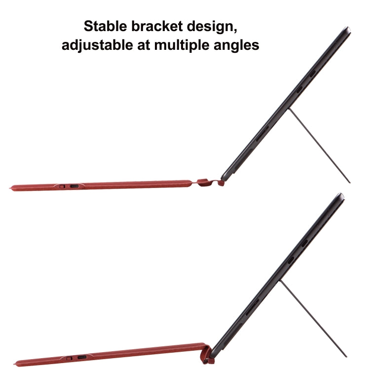 For Microsoft Surface Pro 10 / Pro 9 2089D Backlight Wireless Bluetooth Keyboard Leather Case with Touchpad(Wine Red) by buy2fix