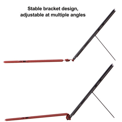 For Microsoft Surface Pro 10 / Pro 9 2089D Backlight Wireless Bluetooth Keyboard Leather Case with Touchpad(Wine Red) by buy2fix