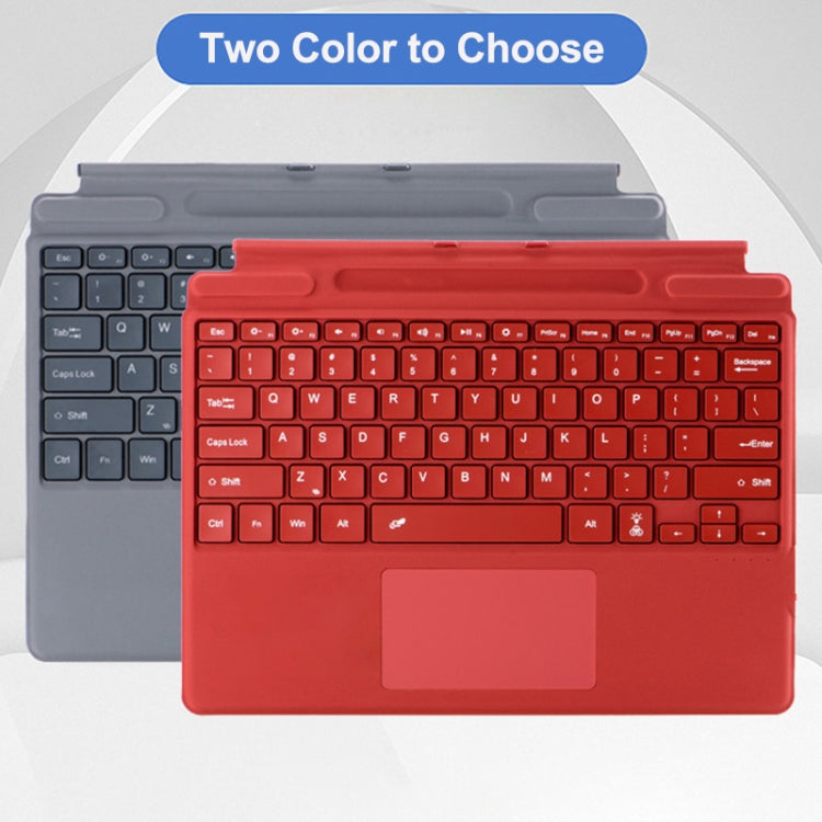 For Microsoft Surface Pro 10 / Pro 9 2089D Backlight Wireless Bluetooth Keyboard Leather Case with Touchpad(Wine Red) by buy2fix