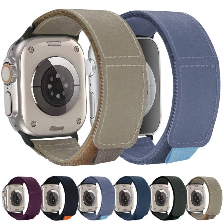 For Apple Watch Ultra 49mm Loop Woven Nylon Watch Band(Dark Blue) by buy2fix