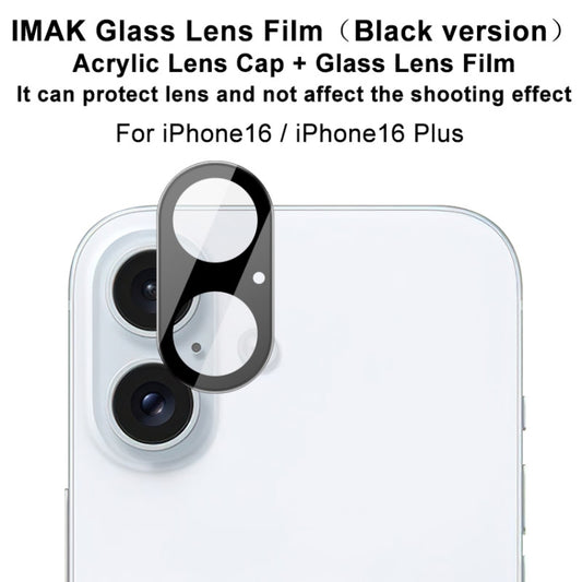 For iPhone 16 / 16 Plus imak High Definition Integrated Glass Lens Film Black Version - iPhone 16 Tempered Glass by imak | Online Shopping UK | buy2fix