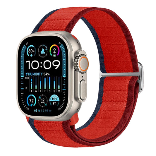 For Apple Watch Ultra 49mm Nylon Elastic Buckle Watch Band(Red) by buy2fix