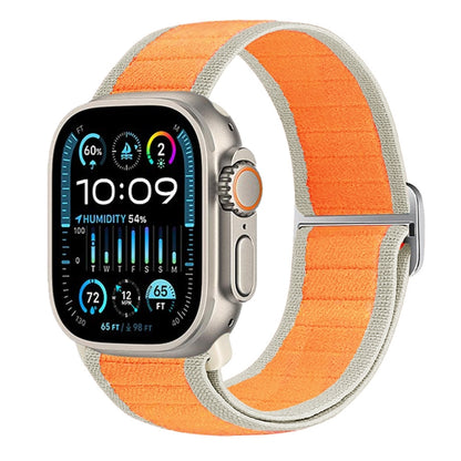 For Apple Watch Ultra 49mm Nylon Elastic Buckle Watch Band(Orange) by buy2fix
