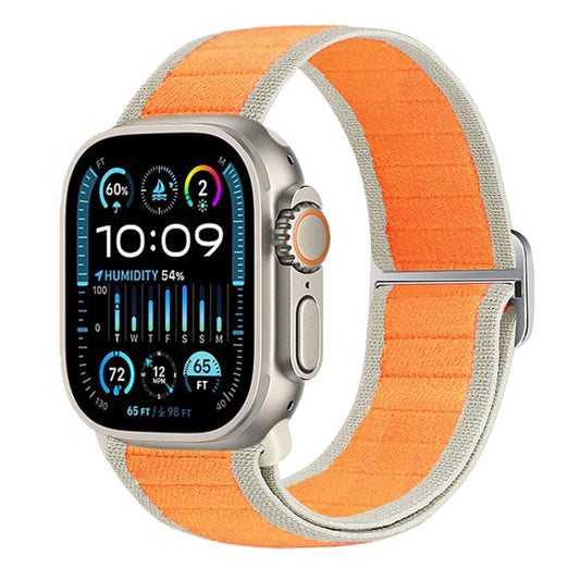 For Apple Watch Ultra 49mm Nylon Elastic Buckle Watch Band(Orange) by buy2fix