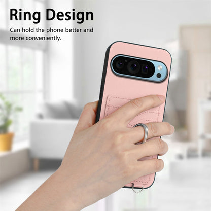 For Google Pixel 9 / 9 Pro R20 Ring Card Holder Phone Case(Pink) by buy2fix