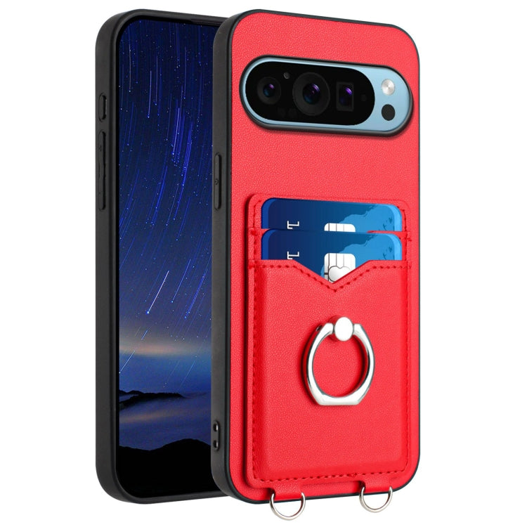 For Google Pixel 9 / 9 Pro R20 Ring Card Holder Phone Case(Red) by buy2fix