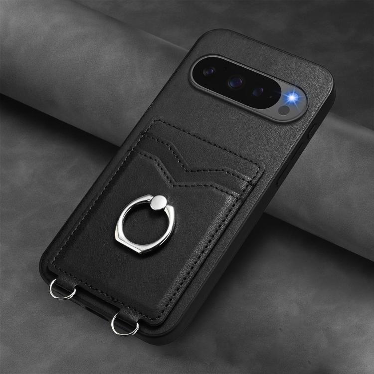 For Google Pixel 10 / 10 Pro R20 Ring Card Holder Phone Case(Black) - Google Cases by buy2fix | Online Shopping UK | buy2fix