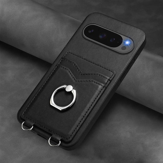 For Google Pixel 10 / 10 Pro R20 Ring Card Holder Phone Case(Black) - Google Cases by buy2fix | Online Shopping UK | buy2fix