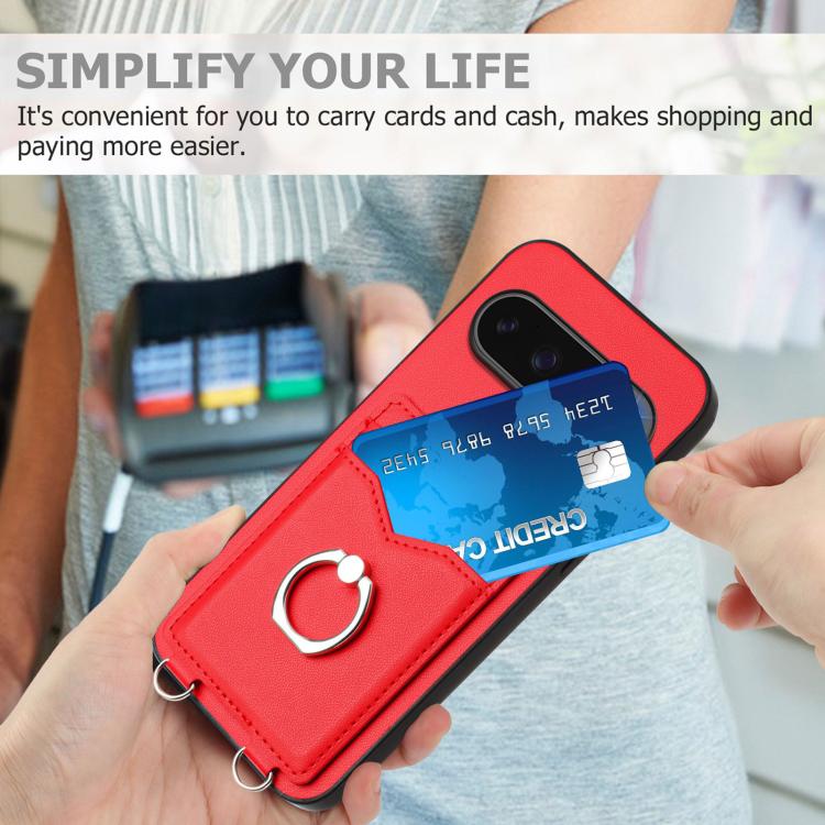 For Google Pixel 10 / 10 Pro R20 Ring Card Holder Phone Case(Red) - Google Cases by buy2fix | Online Shopping UK | buy2fix