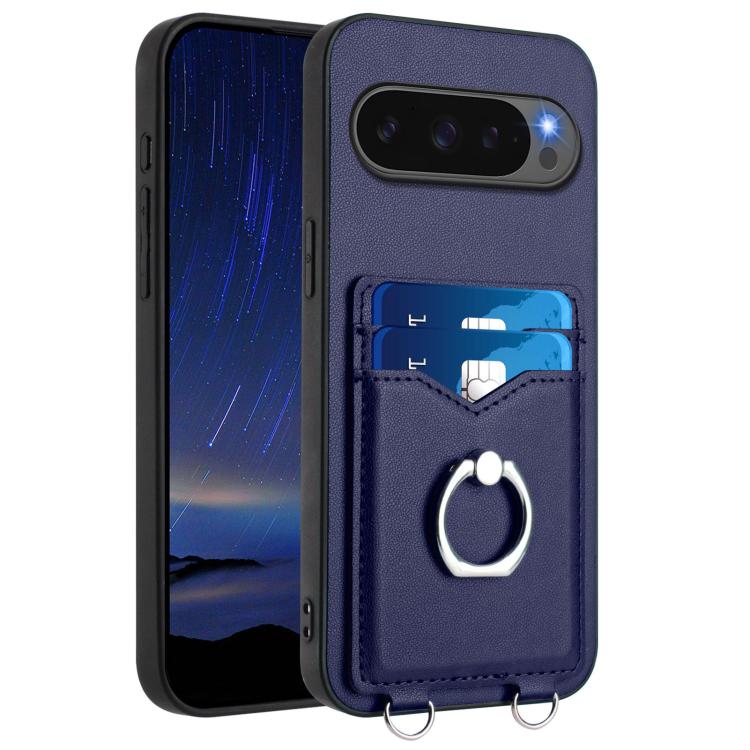 For Google Pixel 10 / 10 Pro R20 Ring Card Holder Phone Case(Blue) - Google Cases by buy2fix | Online Shopping UK | buy2fix