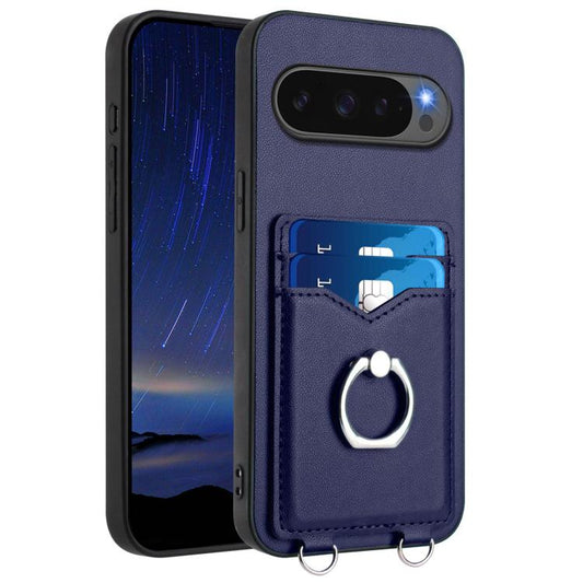 For Google Pixel 10 / 10 Pro R20 Ring Card Holder Phone Case(Blue) - Google Cases by buy2fix | Online Shopping UK | buy2fix