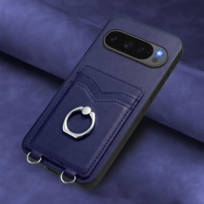 For Google Pixel 10 / 10 Pro R20 Ring Card Holder Phone Case(Blue) - Google Cases by buy2fix | Online Shopping UK | buy2fix