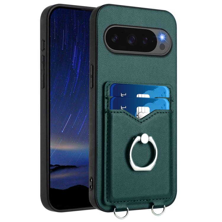 For Google Pixel 10 / 10 Pro R20 Ring Card Holder Phone Case(Green) - Google Cases by buy2fix | Online Shopping UK | buy2fix