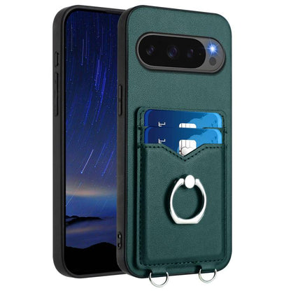 For Google Pixel 10 / 10 Pro R20 Ring Card Holder Phone Case(Green) - Google Cases by buy2fix | Online Shopping UK | buy2fix