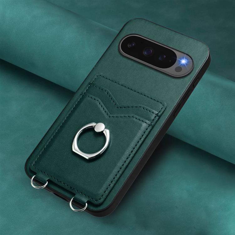 For Google Pixel 10 / 10 Pro R20 Ring Card Holder Phone Case(Green) - Google Cases by buy2fix | Online Shopping UK | buy2fix