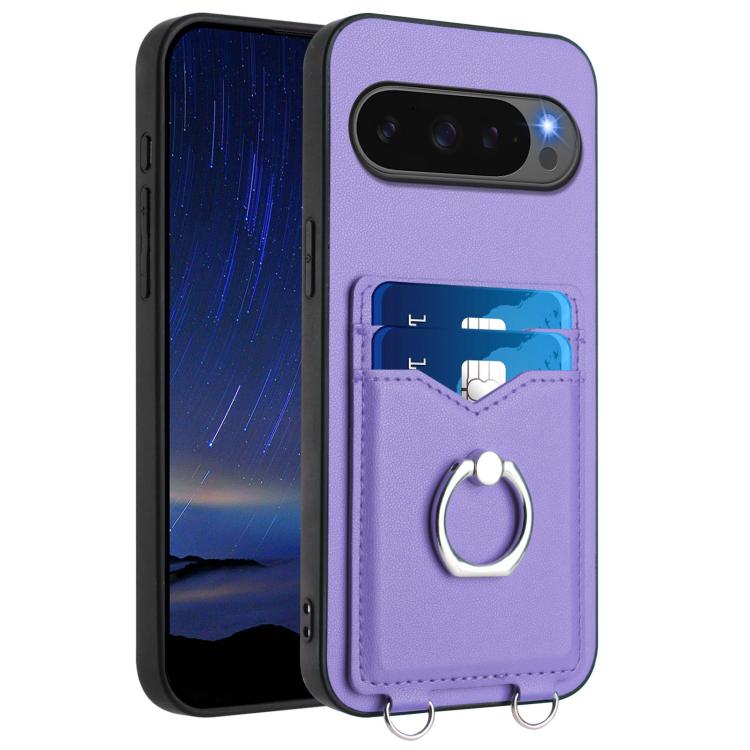 For Google Pixel 10 / 10 Pro R20 Ring Card Holder Phone Case(Purple) - Google Cases by buy2fix | Online Shopping UK | buy2fix