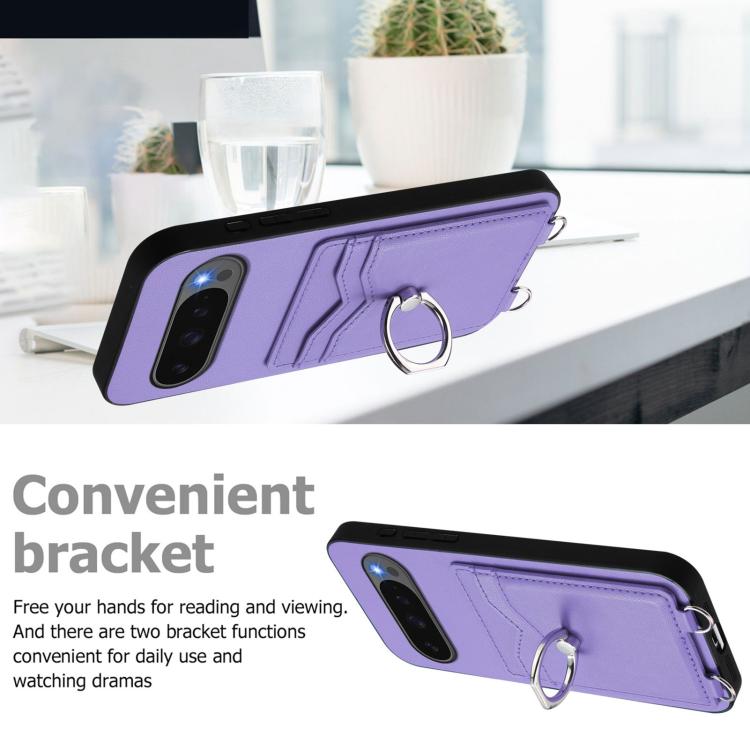 For Google Pixel 10 / 10 Pro R20 Ring Card Holder Phone Case(Purple) - Google Cases by buy2fix | Online Shopping UK | buy2fix