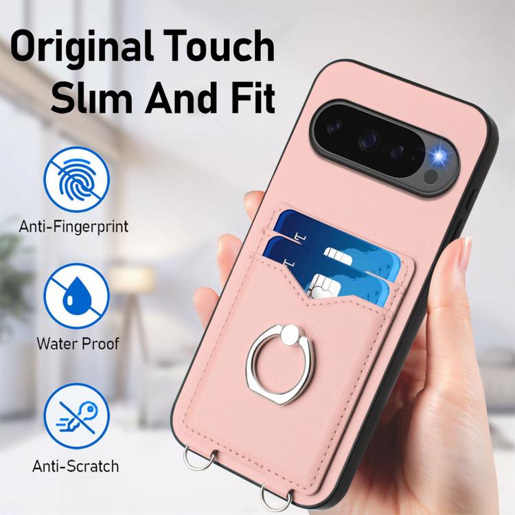 For Google Pixel 10 Pro XL R20 Ring Card Holder Phone Case(Pink) - Google Cases by buy2fix | Online Shopping UK | buy2fix