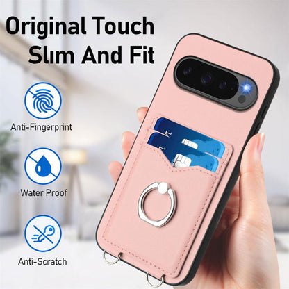 For Google Pixel 10 Pro XL R20 Ring Card Holder Phone Case(Pink) - Google Cases by buy2fix | Online Shopping UK | buy2fix