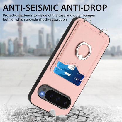 For Google Pixel 10 Pro XL R20 Ring Card Holder Phone Case(Pink) - Google Cases by buy2fix | Online Shopping UK | buy2fix