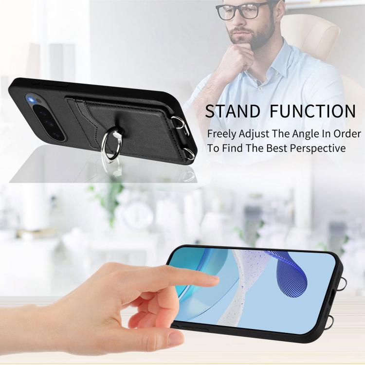 For Google Pixel 10 Pro XL R20 Ring Card Holder Phone Case(Black) - Google Cases by buy2fix | Online Shopping UK | buy2fix