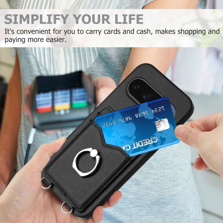 For Google Pixel 10 Pro XL R20 Ring Card Holder Phone Case(Black) - Google Cases by buy2fix | Online Shopping UK | buy2fix