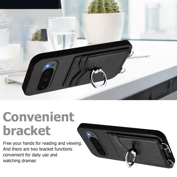 For Google Pixel 10 Pro XL R20 Ring Card Holder Phone Case(Black) - Google Cases by buy2fix | Online Shopping UK | buy2fix