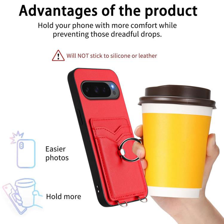 For Google Pixel 10 Pro XL R20 Ring Card Holder Phone Case(Red) - Google Cases by buy2fix | Online Shopping UK | buy2fix
