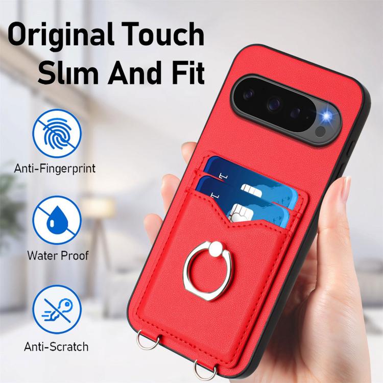 For Google Pixel 10 Pro XL R20 Ring Card Holder Phone Case(Red) - Google Cases by buy2fix | Online Shopping UK | buy2fix