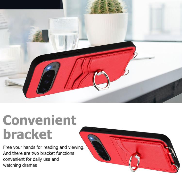 For Google Pixel 10 Pro XL R20 Ring Card Holder Phone Case(Red) - Google Cases by buy2fix | Online Shopping UK | buy2fix