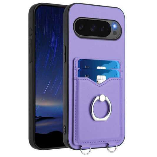 For Google Pixel 10 Pro XL R20 Ring Card Holder Phone Case(Purple) - Google Cases by buy2fix | Online Shopping UK | buy2fix