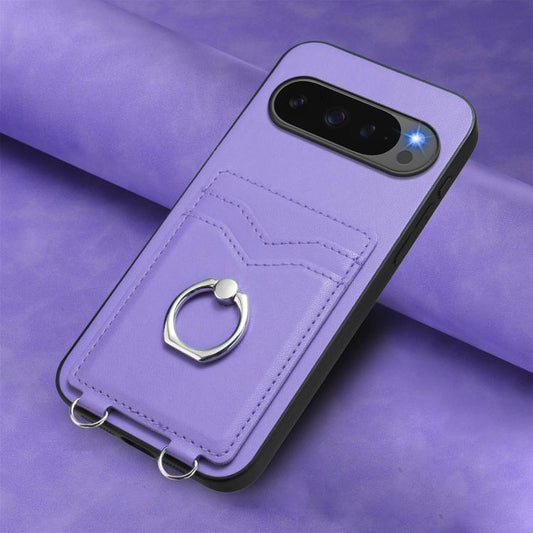 For Google Pixel 10 Pro XL R20 Ring Card Holder Phone Case(Purple) - Google Cases by buy2fix | Online Shopping UK | buy2fix