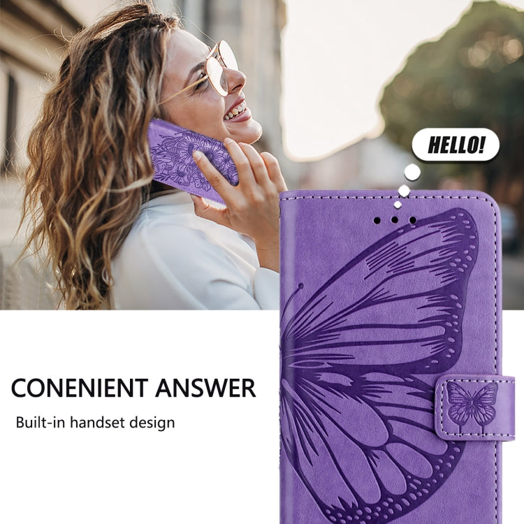 For Ulefone Note 14 Embossed Butterfly Leather Phone Case(Purple) by buy2fix