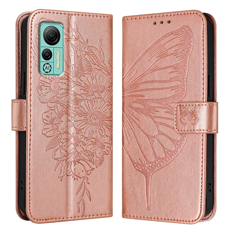 For Ulefone Note 14 Embossed Butterfly Leather Phone Case(Rose Gold) by buy2fix
