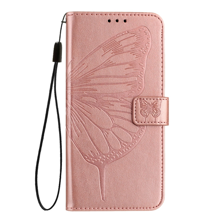 For Ulefone Note 14 Embossed Butterfly Leather Phone Case(Rose Gold) by buy2fix