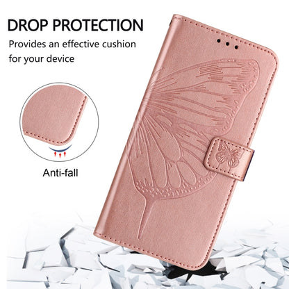 For Ulefone Note 14 Embossed Butterfly Leather Phone Case(Rose Gold) by buy2fix