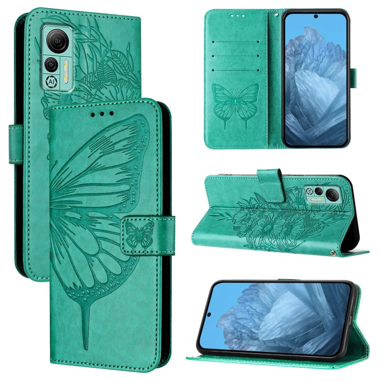 For Ulefone Note 14 Embossed Butterfly Leather Phone Case(Green) by buy2fix