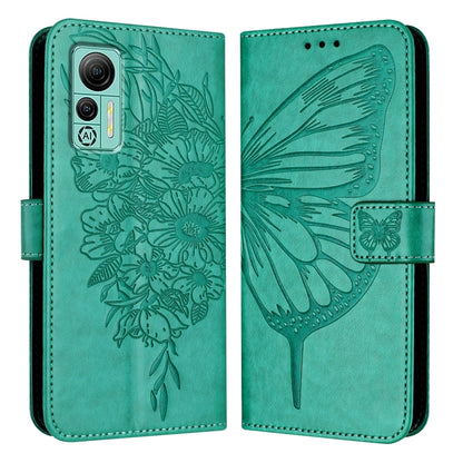 For Ulefone Note 14 Embossed Butterfly Leather Phone Case(Green) by buy2fix