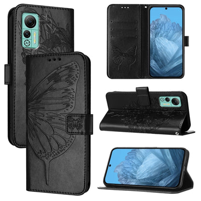 For Ulefone Note 14 Embossed Butterfly Leather Phone Case(Black) by buy2fix