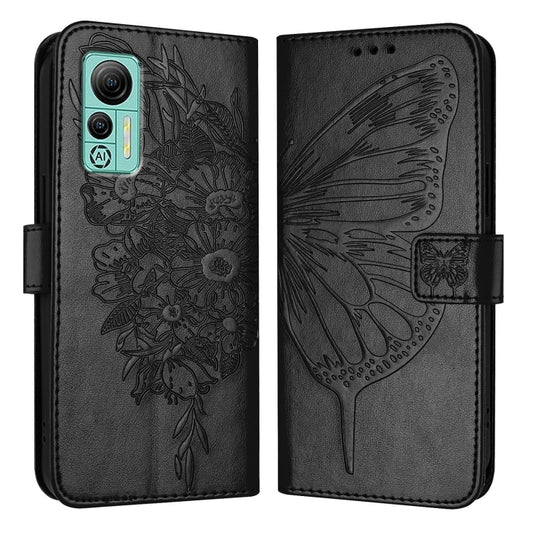 For Ulefone Note 14 Embossed Butterfly Leather Phone Case(Black) by buy2fix