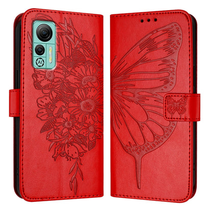 For Ulefone Note 14 Embossed Butterfly Leather Phone Case(Red) by buy2fix