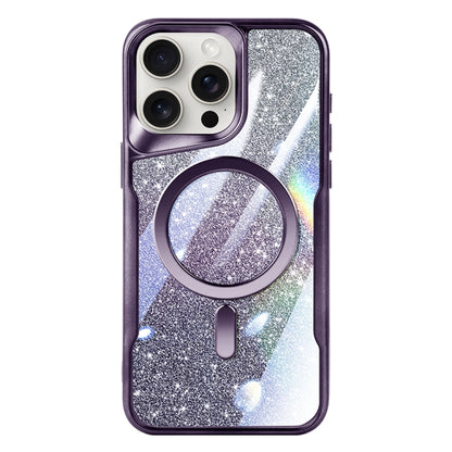 For iPhone 11 Pro Max Blade MagSafe Magnetic Gradient Glitter PC Phone Case(Purple) by buy2fix