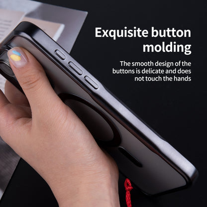 For iPhone 11 Blade MagSafe Magnetic Gradient Glitter PC Phone Case(Titanium Grey) by buy2fix