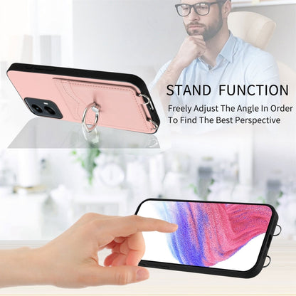 For Motorola Moto G Play 2024 5G R20 Ring Card Holder Phone Case(Pink) by buy2fix