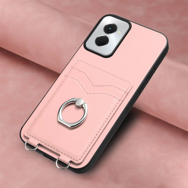 For Motorola Moto G Power 5G 2024 R20 Ring Card Holder Phone Case(Pink) by buy2fix
