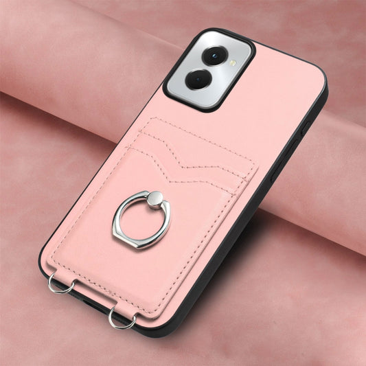 For Motorola Moto G Power 5G 2024 R20 Ring Card Holder Phone Case(Pink) by buy2fix